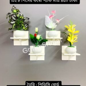 ৪ পিস ওয়াল শেল্ফ এবং ৪ পিস টব সহো ফুল